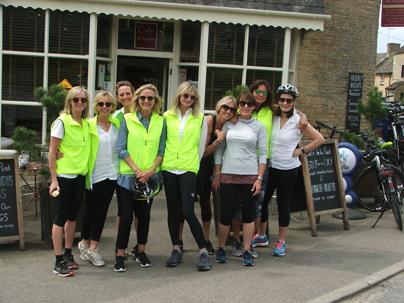 Enjoying a coffee stop on a Cotswold electric bike tour